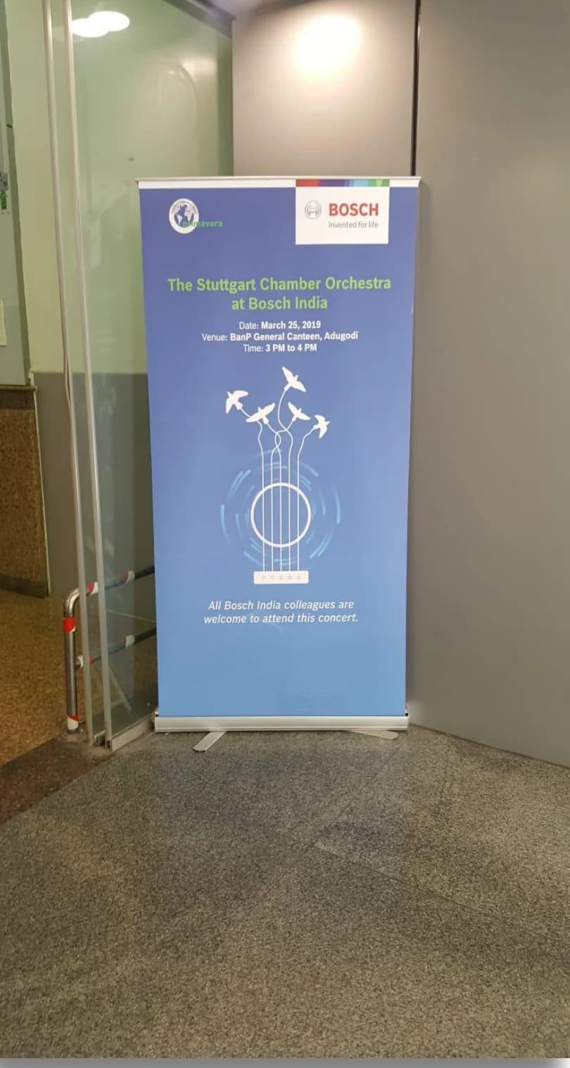 A Bosch standee for the Stuttgart Chamber Orchestra concert