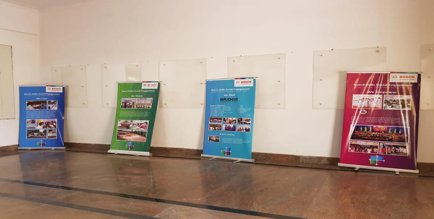 A row of Bosch standees in the centre