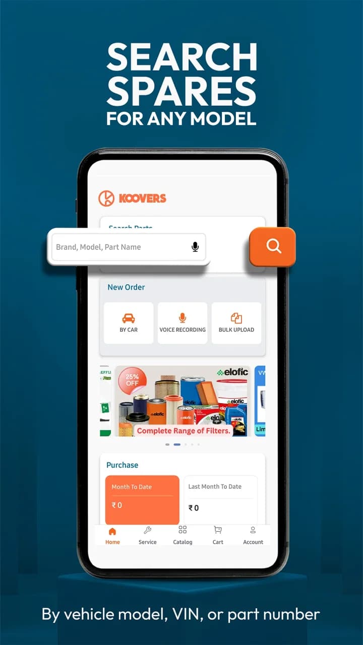 Google Play screenshot: Search spares for any model