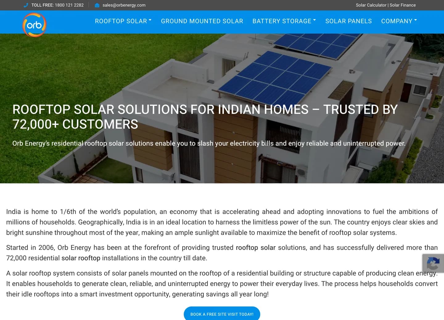 Residential Rooftop Solar page — Answer the query