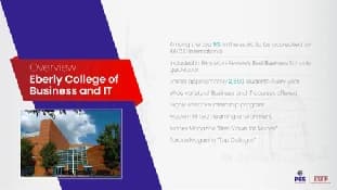 Presentation template — Overview: Eberly College of Business and IT
