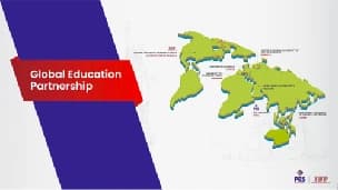 Presentation template — Global education partnership, with a map