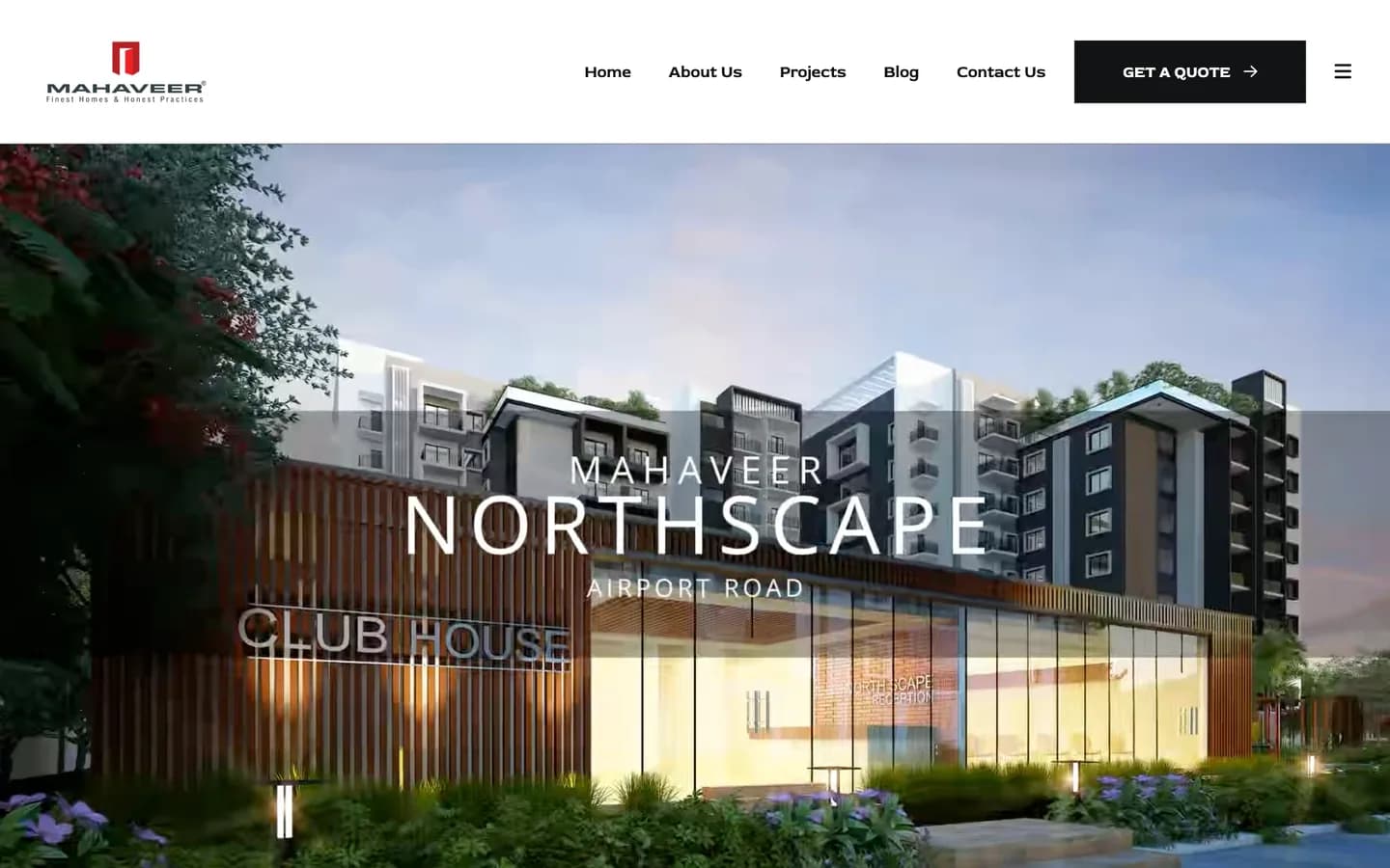 The Mahaveer Group homepage on desktop