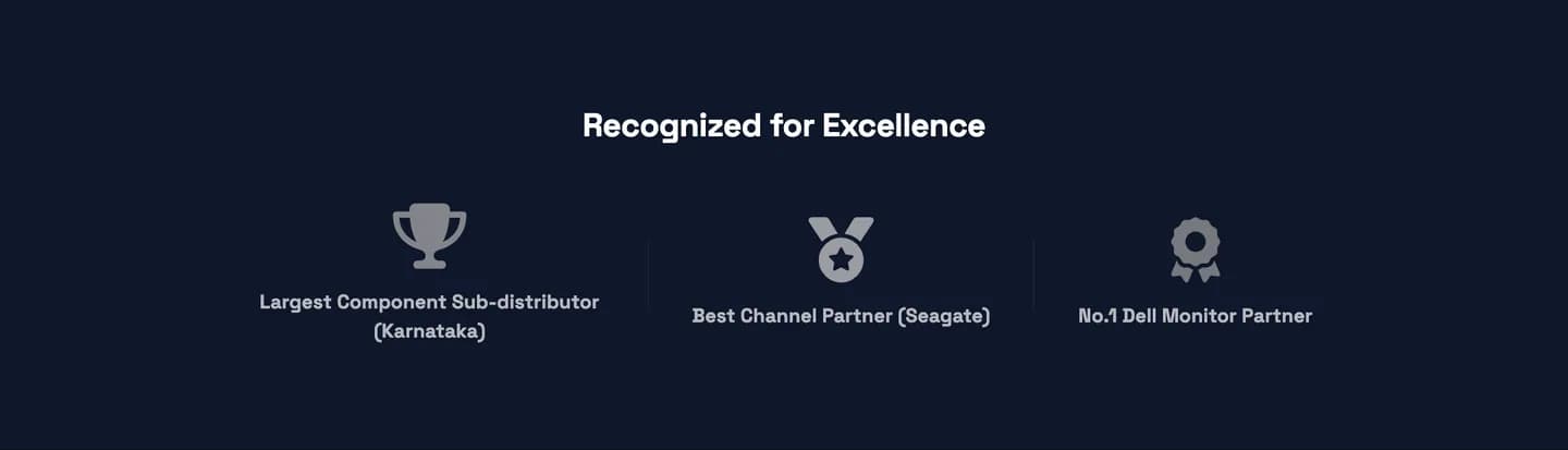 Recognized for Excellence row with award icons