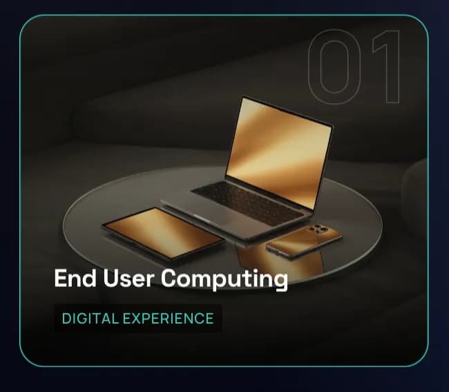 A numbered solution card: 01, End User Computing