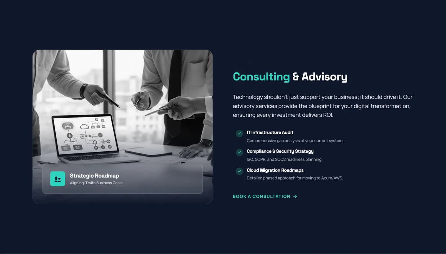Services page — Consulting & Advisory