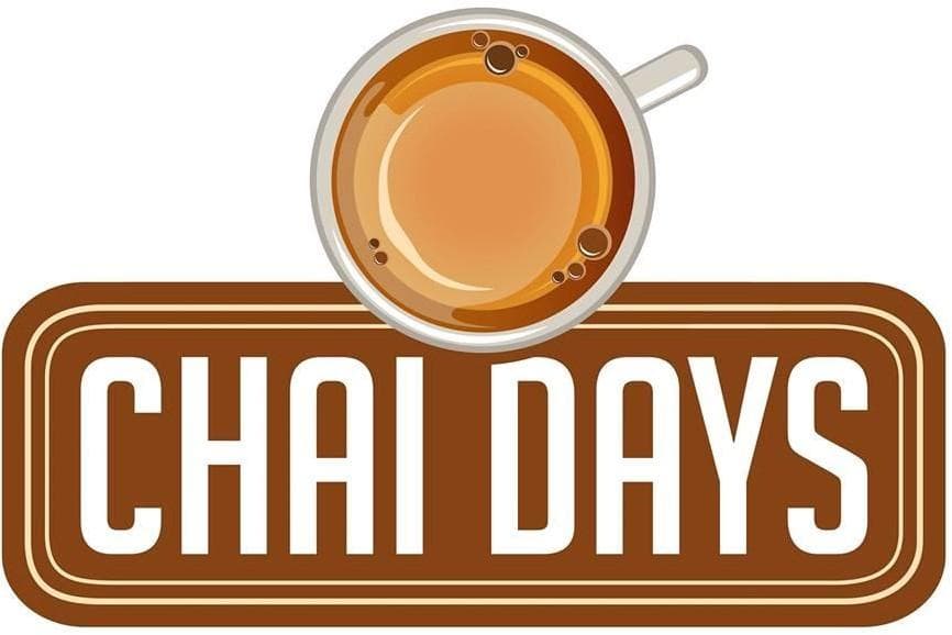Chai Days logo: a cup of chai above the Chai Days wordmark on a brown plate