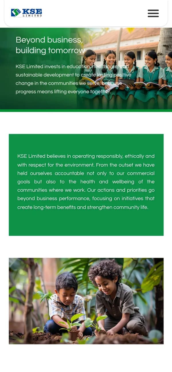 The CSR Activities page on mobile