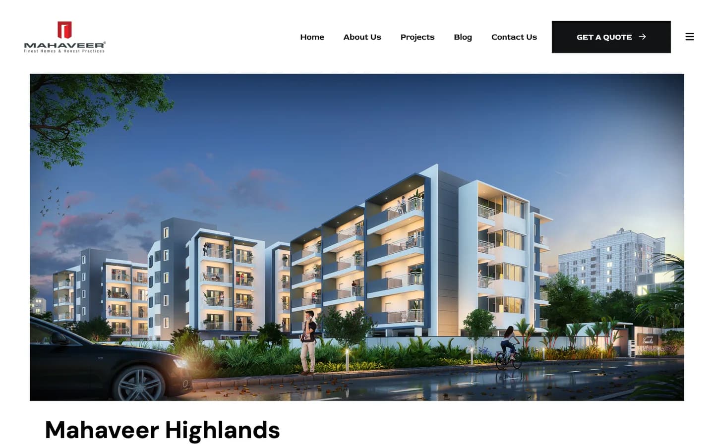 The Mahaveer Highlands project page hero